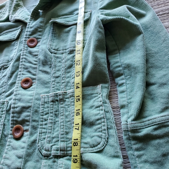 Tulle Women's Green Corduroy, Size L, Tapered Utility Jacket/Blazer - Picture 5 of 11